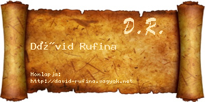 Dávid Rufina névjegykártya